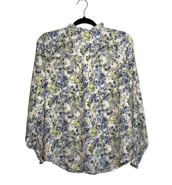 Maurices Cream Multicolor Ditsy Floral Print Ruffle Smock Blouse - Image 6
