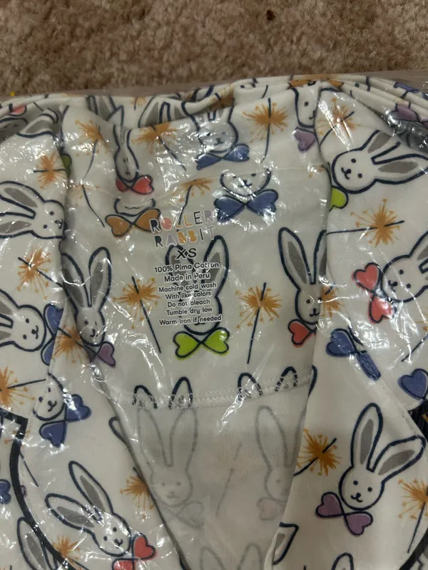 Roller Rabbit Celebration Bunnies Polo Pajama Set XS - Image 5