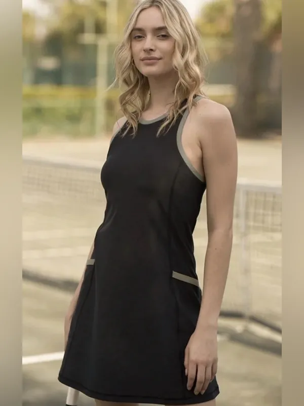 Summersalt The Do-It-All Tennis Dress Gym Athleisure Outdoors Active Black Sz 18 - Image 6