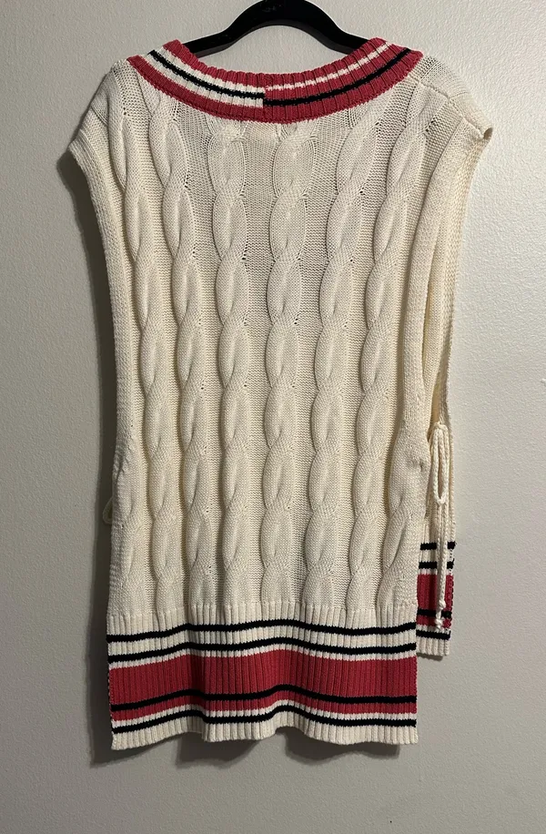 Free People Coastal Prep Poncho Vest Cable Knit - Image 3
