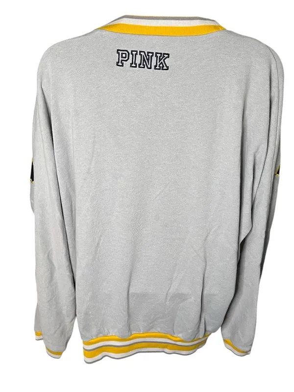 PINK Victoria’s Secret U.S. Navy Oversized Sweatshirt Navy Gray Yellow M - Image 7