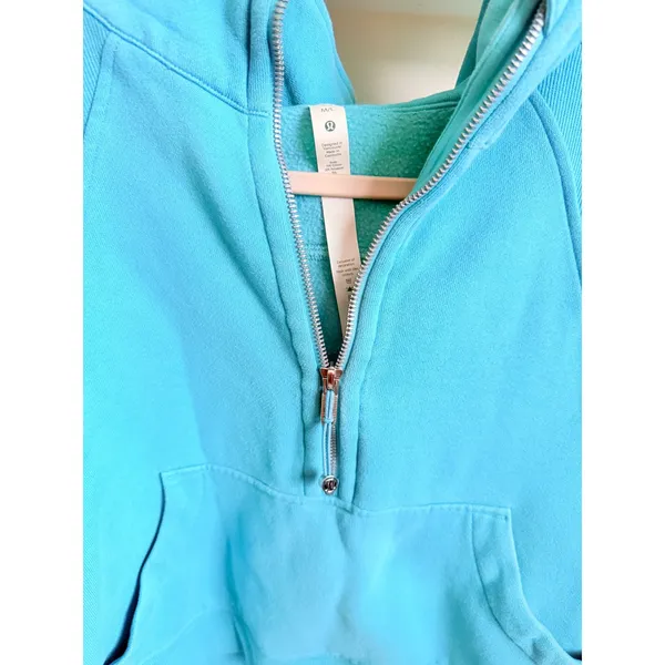 Lululemon Scuba Oversized Half Zip Hoodie Turquoise - Image 2