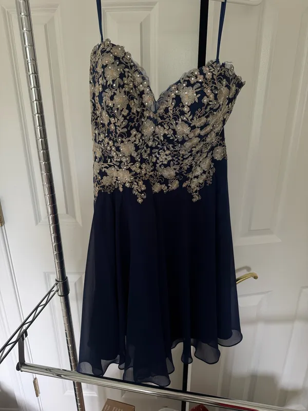 Faviana Blue formal short dress - Image 2