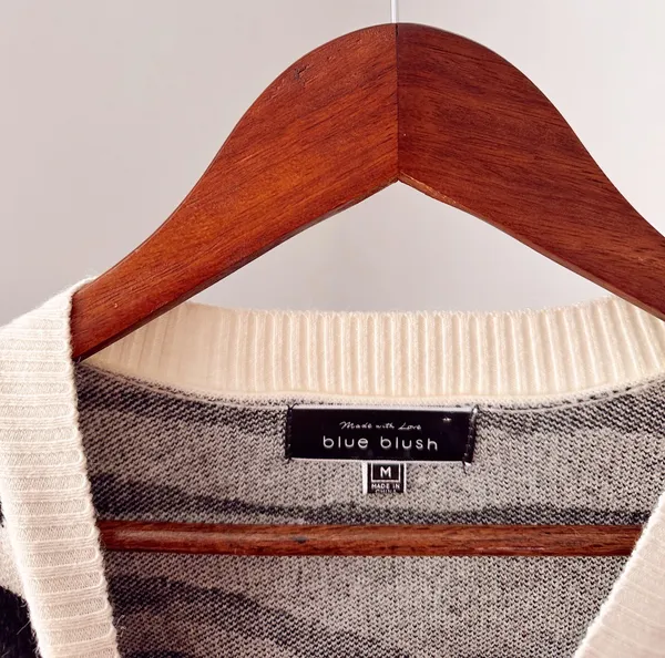 Blue Blush Zebra Crop Sweater - Image 2
