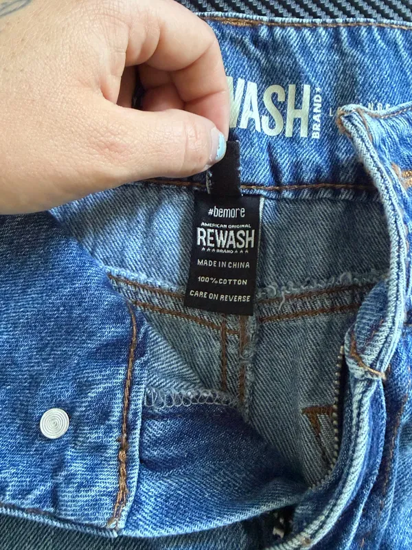 Rewash Juniors Blue Denim Mini Skirt Size 3 - Image 4