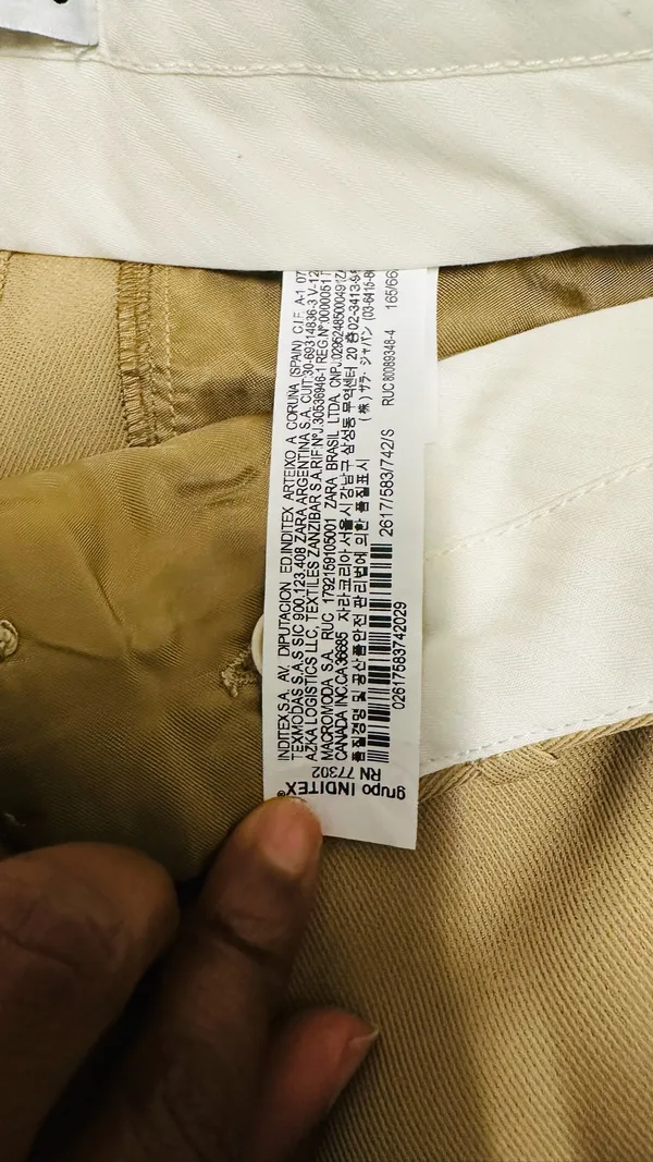 Zara Khaki Beige Wide Leg Trousers High Rise Straight Pants Size Small - Image 8