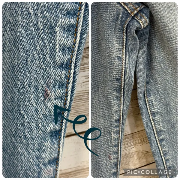 Levi's Premium Womens 24 Jeans Wedgie Straight‎ Button Fly Light Wash Distressed - Image 8