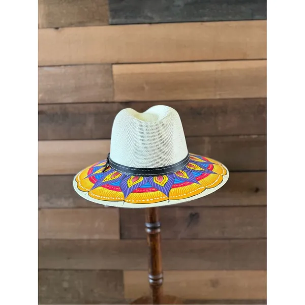 Hand Painted Floral Fedora Hat Colorful Boho Festival Statement Hat - Image 10