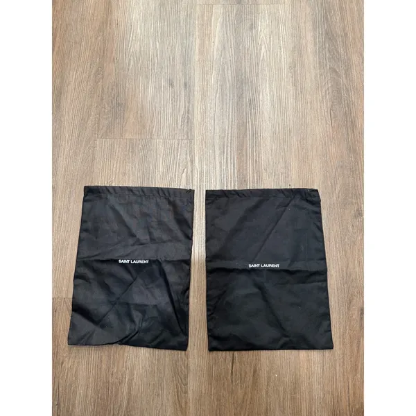 Saint Laurent Black Cotton Canvas Drawstring Dust Bags Set of 2 Logo Storage - Image 2