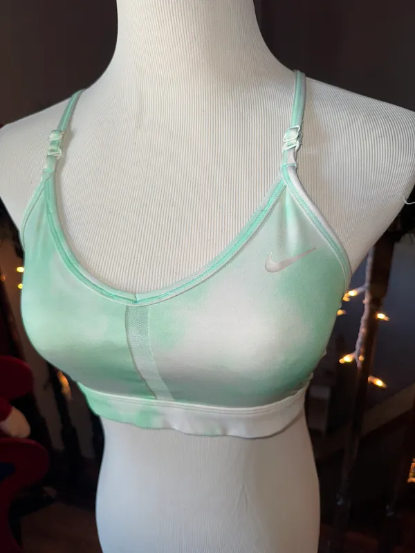 Nike Dri - Fit Mint green and white sports bra - Image 2