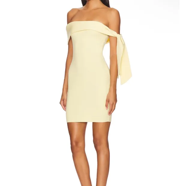 Revolve Jaymes Mini Dress in Panna Cotta - Image 2