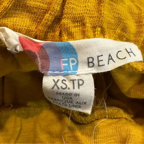 Free People Beach Culver City Pleated Slouchy Pants Size XS Yellow‎ Boho Casual - Image 9