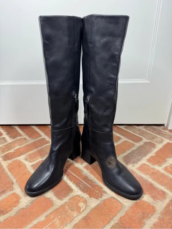 Nordstrom Helia Black Leather Tall Boot Size 7 fall autumn classic READ - Image 2