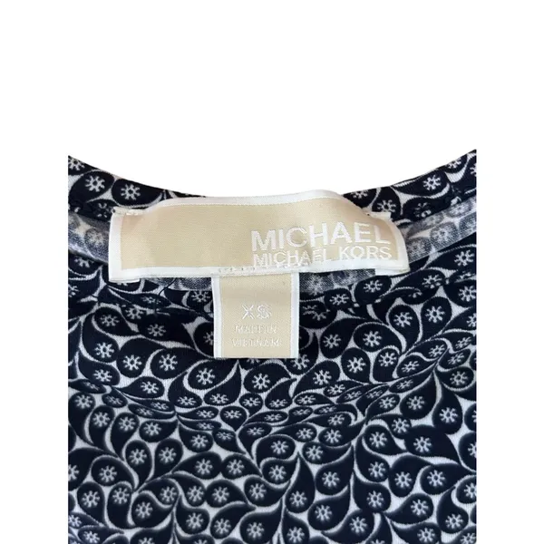 Michael Kors Blue and White Floral Dress XS - Image 2
