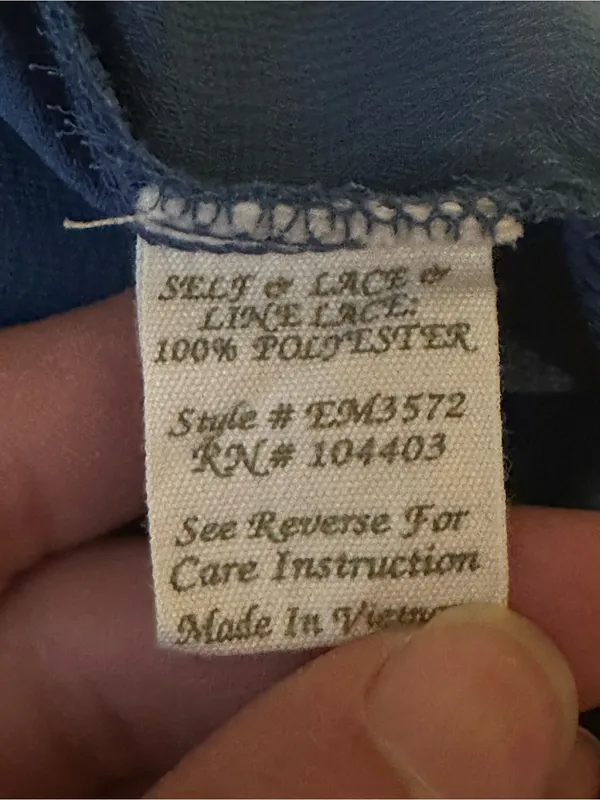 E & M Mock Neck Lace-Shoulder Camisole - Slate Blue Cut Out Back Sz 6 - Image 10