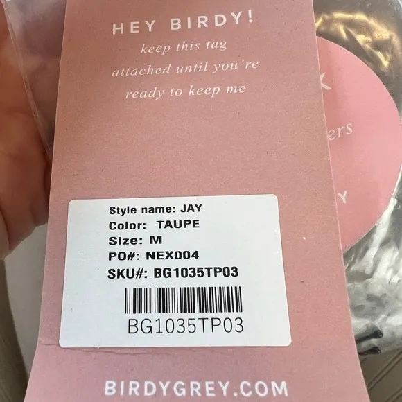 Birdy Grey Jay Crepe Maxi Dress Taupe V-Neck Side Slit Size Medium Bridesmaid - Image 4