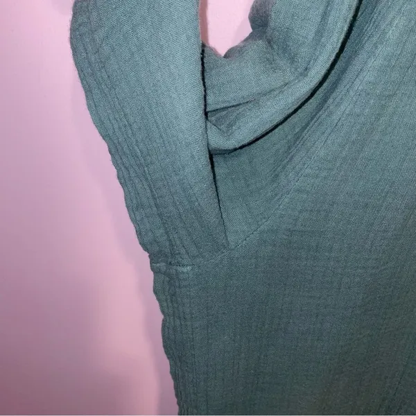 Free People Teal Cotton Gauze Jumpsuit Women Size S One Piece Boho Beach Lounge - Image 5