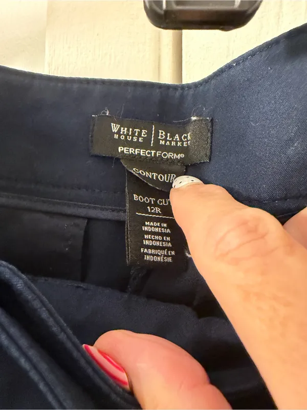 White House Black Market Navy Blue Bootcut Pants - Image 2