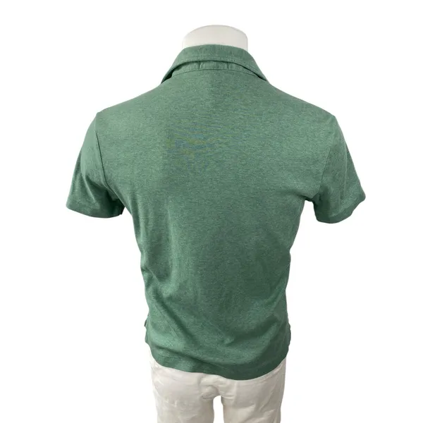 Polo Ralph Lauren Iconic Mesh Men's Green Collared Short Sleeve Polo Shirt Top M - Image 3