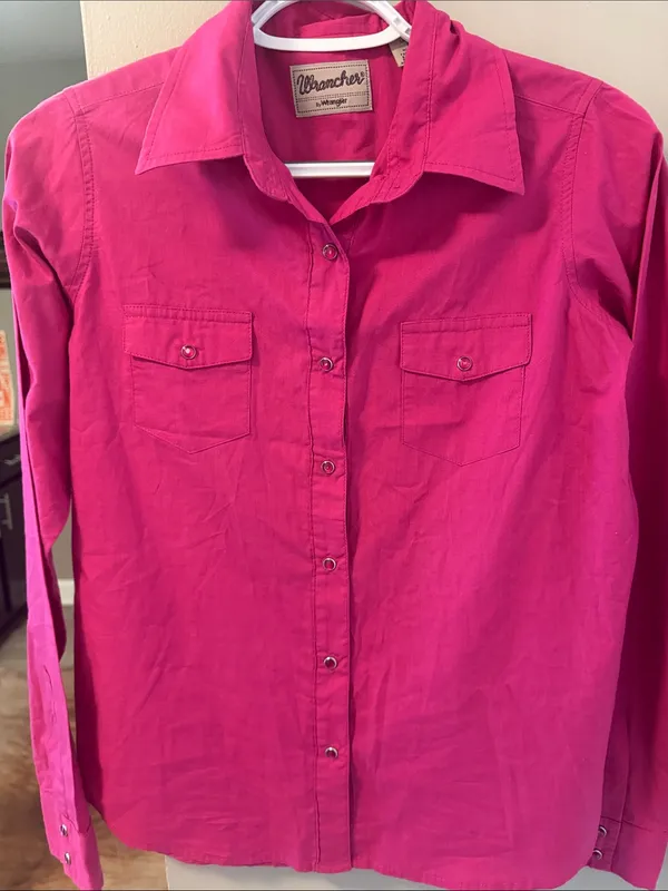 Wrangler Women'S Solid Long Sleeve Rhinestone Snap Western Shirt M - Image 5