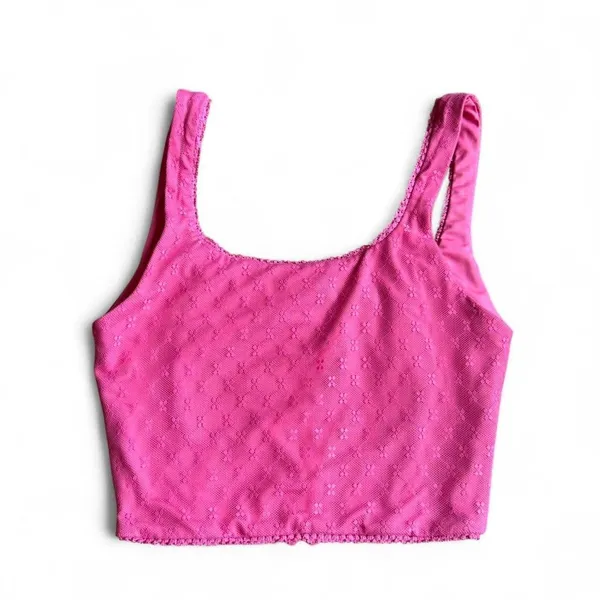 Princess Polly fuchsia lace crop tank top size 2 - Image 3