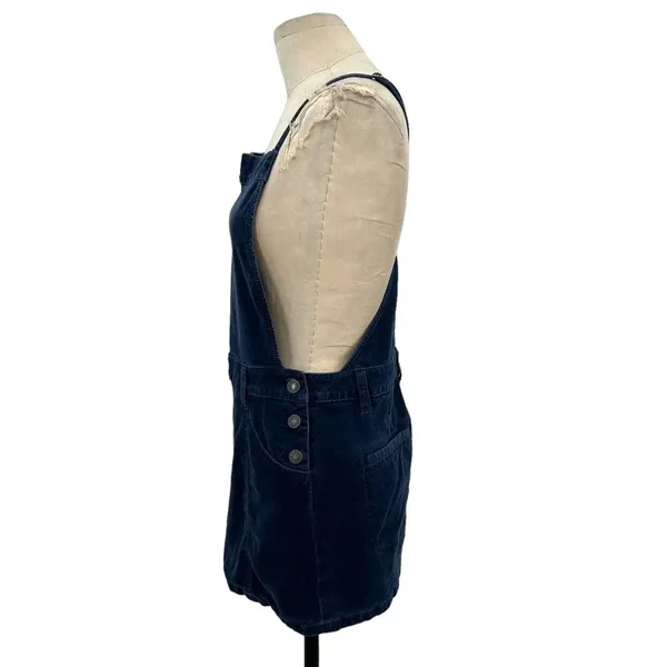 Free People Corduroy Overall Mini Dress Navy‎ Blue Size 4 - Image 6