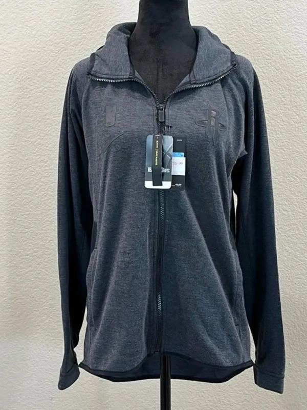 Nike Women's Dark Gray Full-Zip Hooded Jacket - Image 2