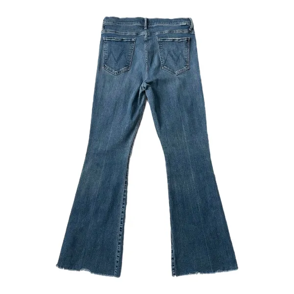 Mother The Weekender Fray Flare Raw Hem Jeans Walking On Coals Size 30 - Image 4