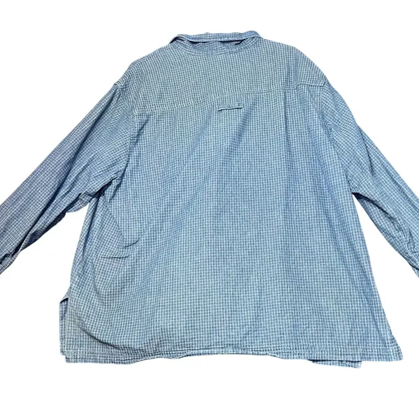 Vintage Womens Size 22/24W Denim Blue Plaid Zipper Front Shirt‎ Jacket 90s Boho - Image 3