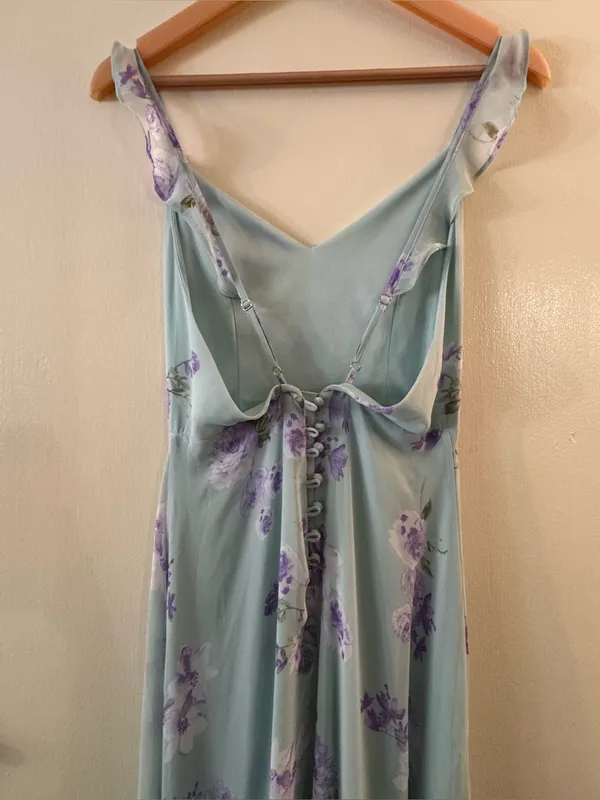 Lulus Meteoric Rise Sage Green Floral Print Maxi Dress Small - Image 9