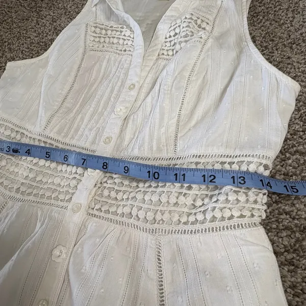 Maeve Anthropologie Dress Womens 6 Eyelet Cotton Sleeveless Midi Kentucky Derby‎ - Image 8