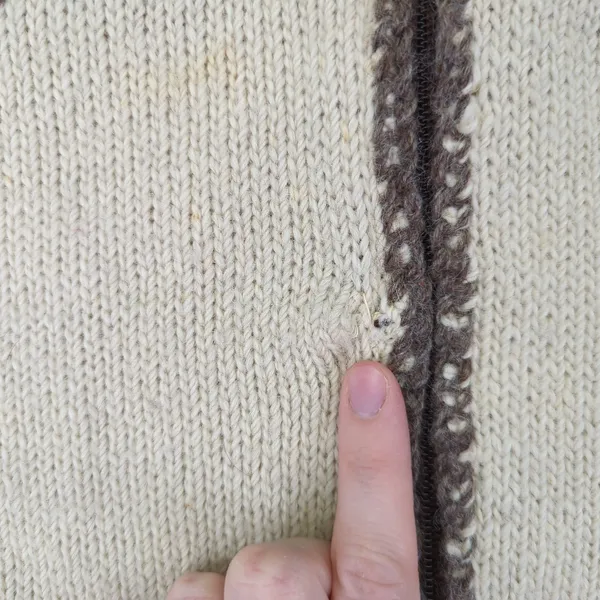 Vintage Rapaki Mahana Pure‎ Wool Cardigan Women's Medium NZ Brown Cream Knitwear - Image 5