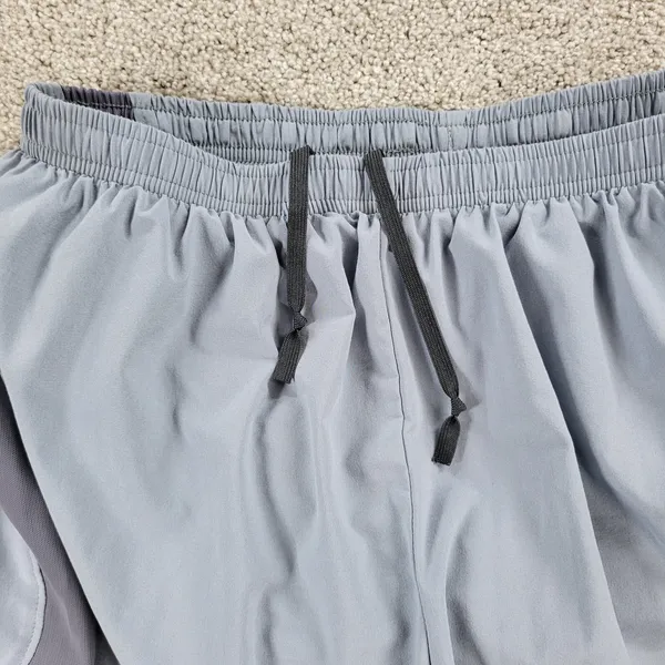 Nike Womens Dri Fit Shorts M Blue Gray Brief Lined Gym Running Active Pull On - Image 8