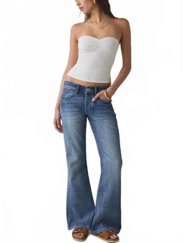 UO BDG Teo Relaxed Low-Rise Bootcut Jeans Urban Outfitters NWT Oxford Blue 33 - Image 3