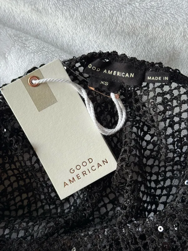 Good American Sequin Black Dress - Image 3