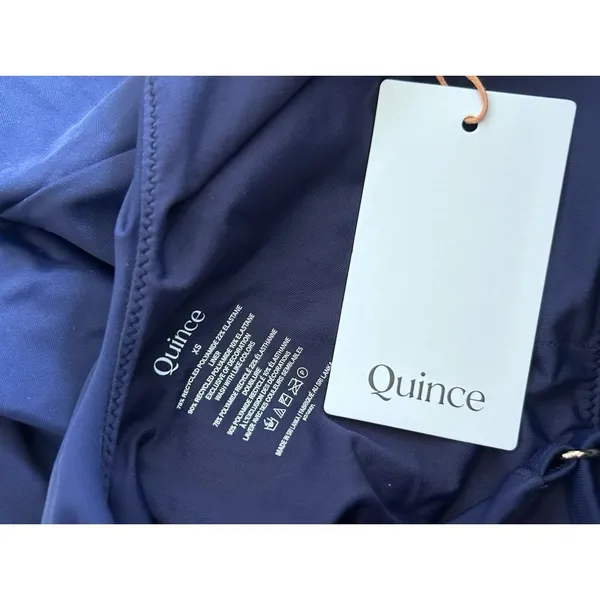 NWT Quince Deep Navy Blue Italian Cut Out One-Piece Swimsuit XS - Image 5