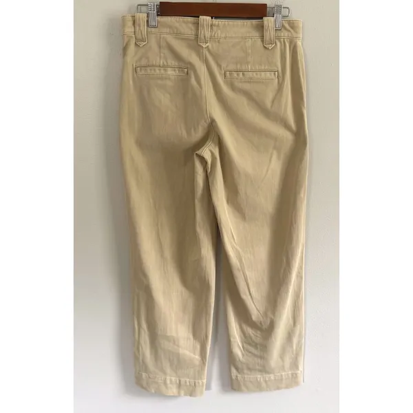 Faherty Women's Coastline Stretch Chino Wide Leg Casual Cotton Khaki‎ Pants Sz 4 - Image 4