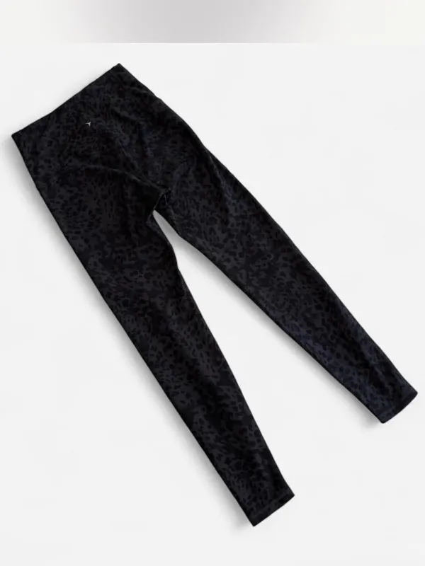 Old Navy Active High Rise Gray Leopard Lululemon Wunder Under Inspo M - Image 4