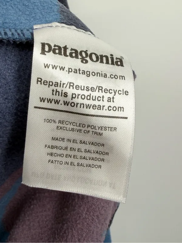 Patagonia Micro D Snap-T Fleece Women L Kansas Sky Dolomite Blue Camo - Image 7