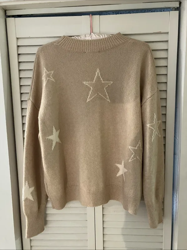 Rails Kana Camel Stars Crewneck Sweater Size Small - Image 6