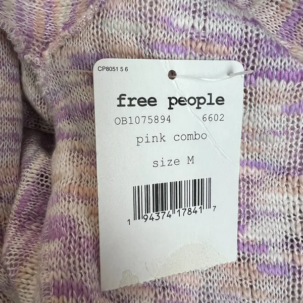 We The Free People Top Womens Medium Open Knit Spaced Out‎ Scoop Neck Thumbholes - Image 16