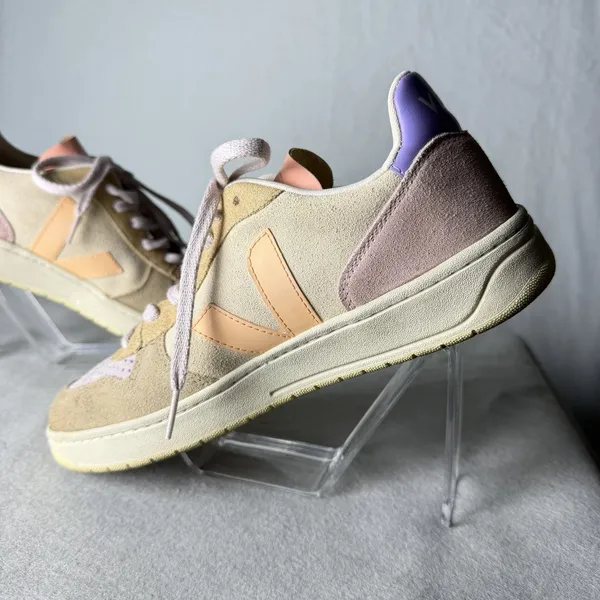 Veja V-10 Multico Peach Suede Sneakers Women's EUR 40 US size 8.5 - Image 7