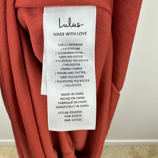 Lulus Poised Performance Rust Red Plisse One-Shoulder Maxi Dress Formal S NWT - Image 12