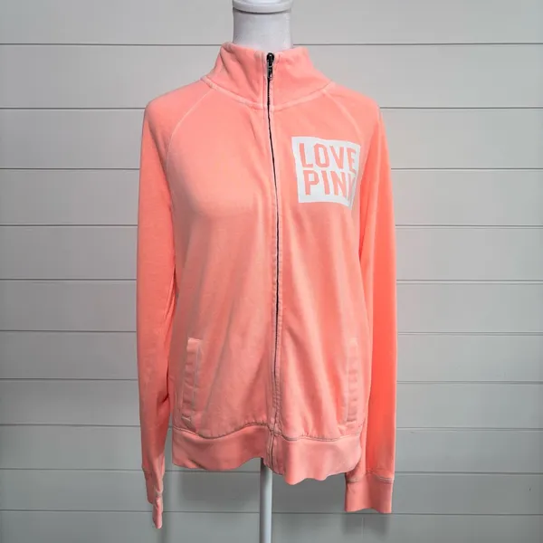 Victoria's‎ Secret PINK Full Zip Athletic Jacket Orange Size M - Image 3