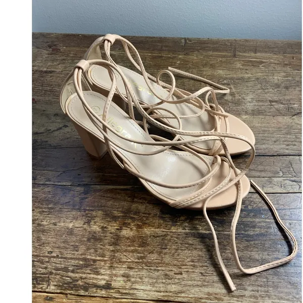 Allegra‎ K Strappy Lace Up Chunky Heeled Sandal size 7 - Image 2