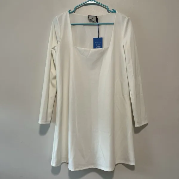 TUCKERNUCK x‎ Cameran Eubanks Wimberly NWT The Middleton Square Neck Dress White - Image 3