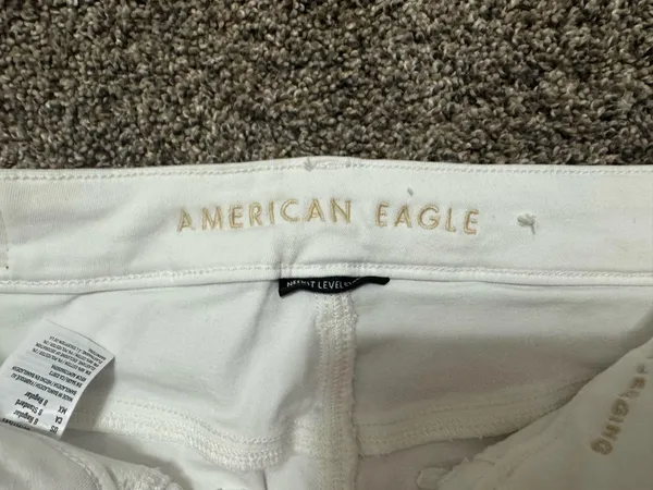 American Eagle High-Rise Jeggings White Next Level Stretch - Image 3