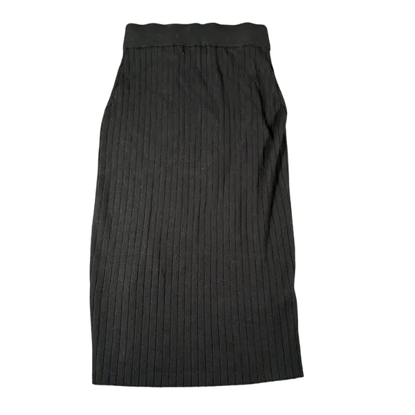Abercrombie Fitch Womens S Black A-Line Pull‎ On Viscose Skirt Front Split - Image 7