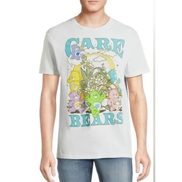 Care Bears Retro Graphic T Shirt White Crew Neck Cartoon Tee‎ Size Medium - Image 10