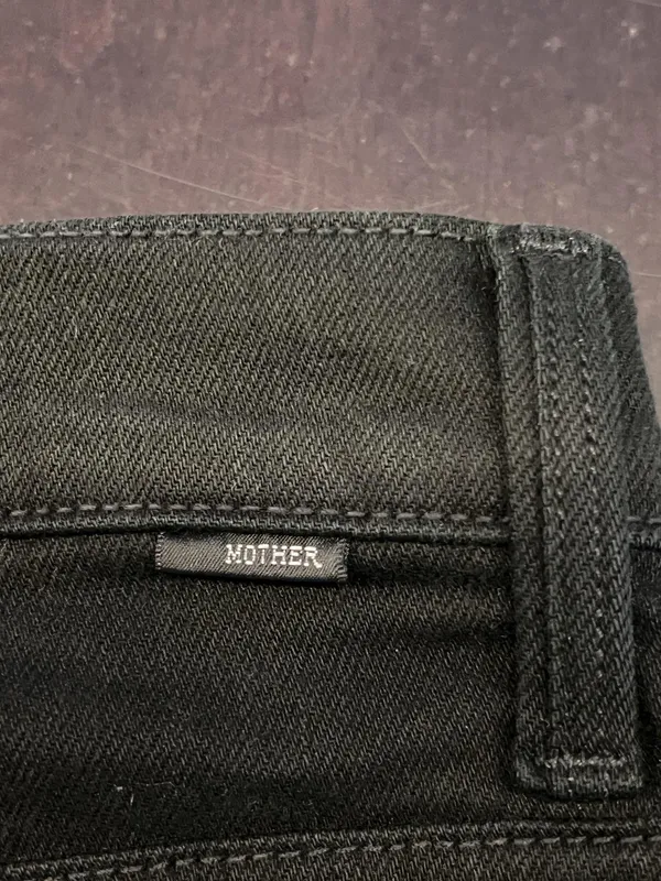 Mother The Dodger Sneak Jeans Womens 30 Black Dark Wash Straight Relaxed Denim - Image 7